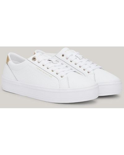 Tommy Hilfiger Essential Metallic Heel Lace-up Trainers - White