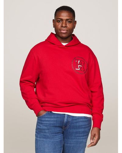 Tommy Hilfiger Plus Roundel Logo Terry Hoody - Red