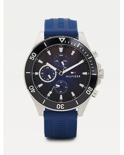 Tommy Hilfiger Multifunctioneel Horloge Met Siliconen Band - Blauw