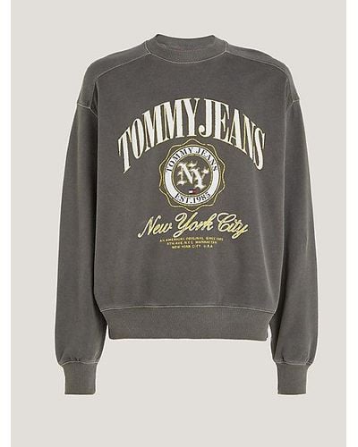 Tommy Hilfiger Varsity Sweatshirt Met Boxy Fit En Logo - Grijs