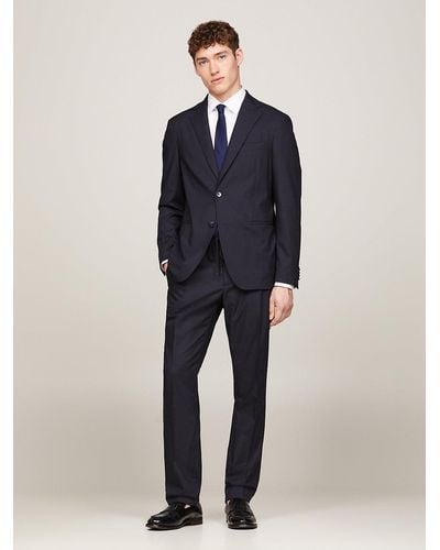Tommy Hilfiger Micro Check Jersey Slim Fit Suit - Blue