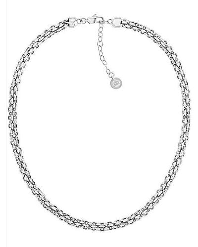 Tommy Hilfiger Edelstahl-Halskette mit verknüpften Ringen - Weiß