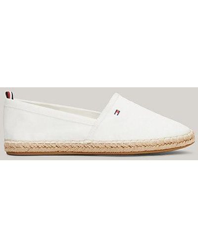 Tommy Hilfiger Alpargatas planas con logo bordado - Blanco