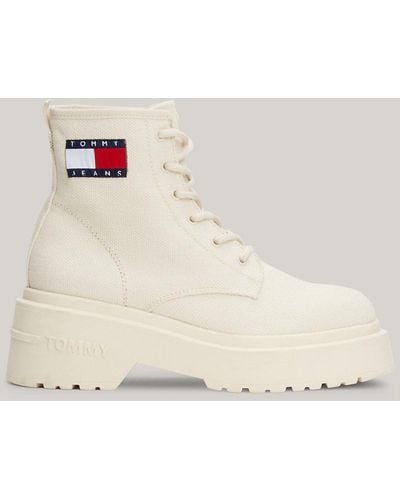Tommy Hilfiger Chunky Cleat Badge Ankle Boots - Natural