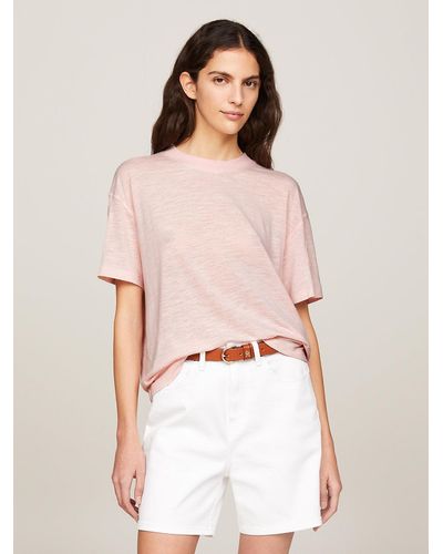 Tommy Hilfiger Crew Neck Relaxed T-shirt - Pink
