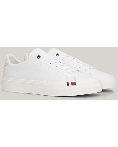 Tommy Hilfiger Premium Leather Th Monogram Trainers - White