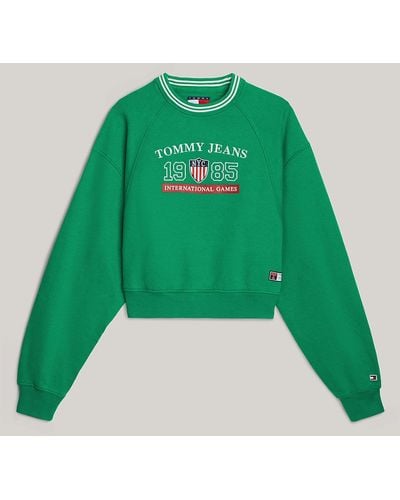 Tommy Hilfiger Tommy Jeans International Games Cropped Sweatshirt - Green