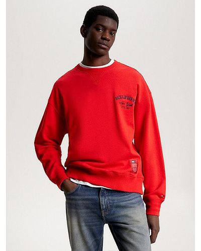 Tommy Hilfiger Prep Archive Fit Rundhalspullover - Rot