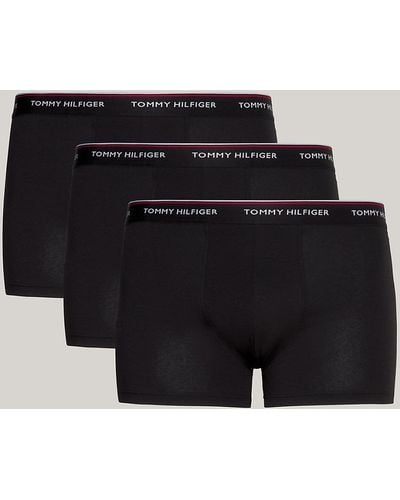 Tommy Hilfiger Plus 3-pack Premium Essential Logo Waistband Trunks - Black