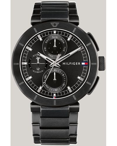 Tommy Hilfiger Black Ionic-plated Stainless Steel Chain-link Watch