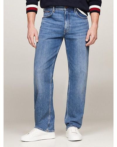 Tommy Hilfiger Moore Straight Tapered Jeans mit Fade-Effekt - Blau