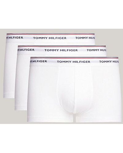 Tommy Hilfiger Pack de 3 calzoncillos trunk de cintura baja en algodón elástico - Blanco
