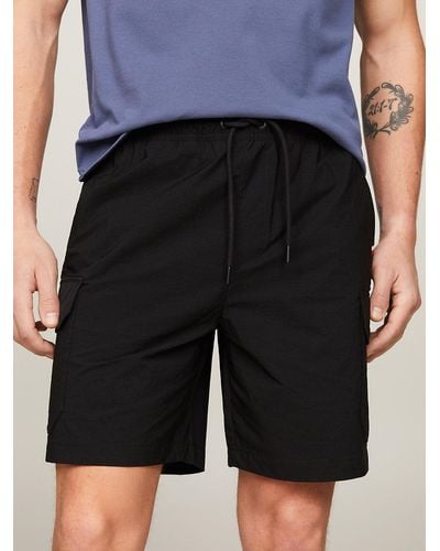 Tommy Hilfiger Sport Logo Cargo Shorts - Black