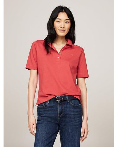 Tommy Hilfiger 1985 Collection Flag Embroidery Regular Polo - Red