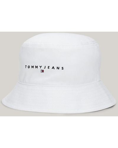 Tommy Hilfiger Logo Embroidery Bucket Hat - White