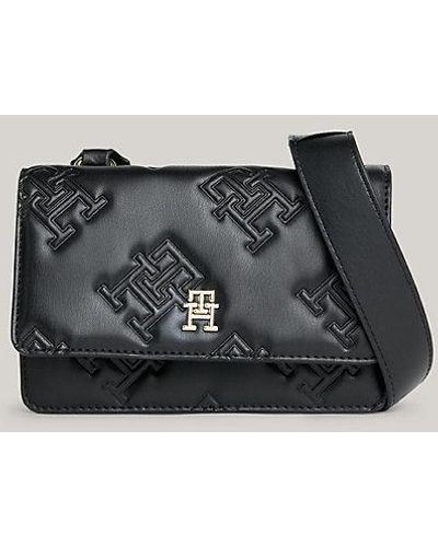 Tommy Hilfiger Bolso bandolera con monograma TH - Negro