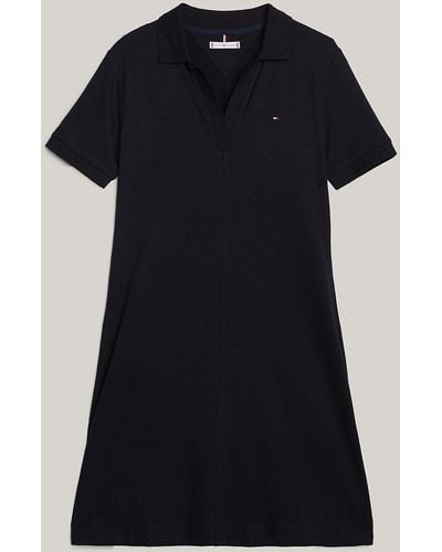 Tommy Hilfiger Adaptive Fit And Flare Polo Dress - Black