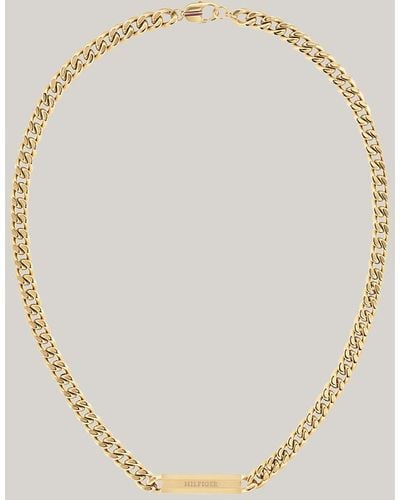 Tommy Hilfiger Ionic Gold-plated Chain-link Necklace - Natural
