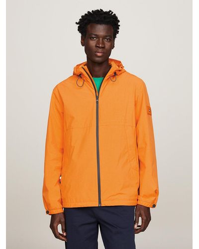 Tommy Hilfiger Water Resistant Packable Hooded Portland Jacket - Orange