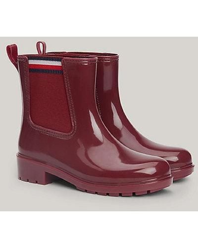 Tommy Hilfiger Botines de agua Signature con suela dentada - Rojo