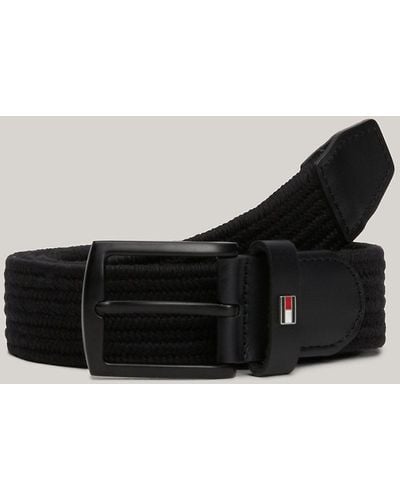 Tommy Hilfiger Denton Woven Elastic Belt - Black