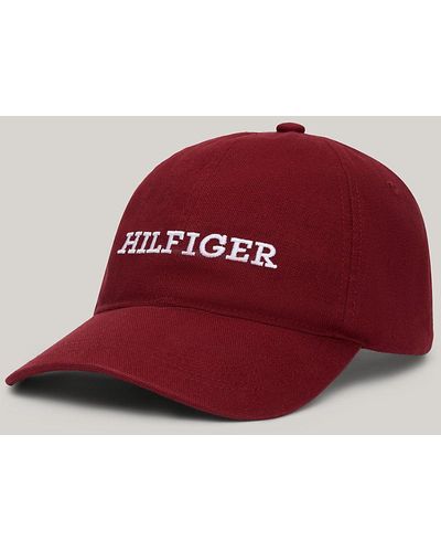 Tommy Hilfiger Hilfiger Monotype Embroidery Six-panel Baseball Cap - Red