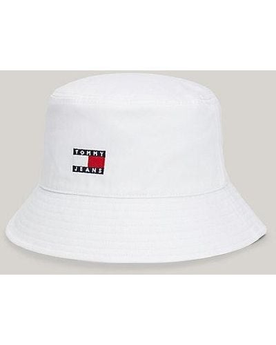 Tommy Hilfiger Sombrero de pescador Heritage con logo - Blanco