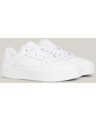 Tommy Hilfiger Baskets Essential en cuir à semelle cuvette - Blanc