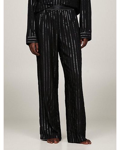 Tommy Hilfiger Pantalón de pijama con raya diplomática - Negro