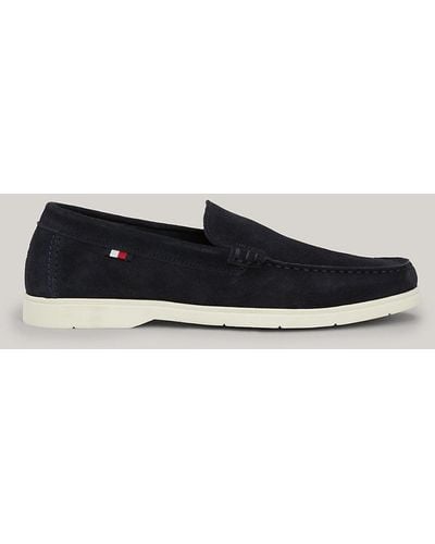 Tommy Hilfiger Casual Suede Contrast Sole Loafers - Multicolour