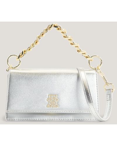 Tommy Hilfiger Th Monogram Metallic Crossover Bag - Natural