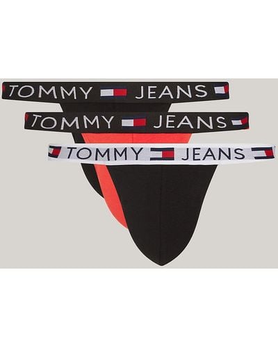 Tommy Hilfiger 3-pack Essential Logo Waistband Jockstraps - Red