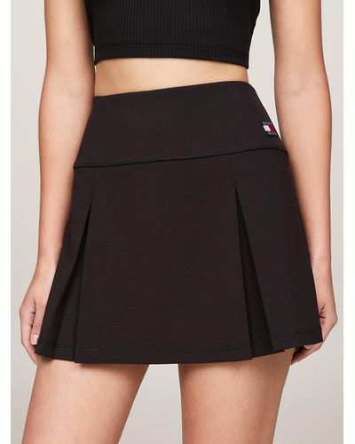 Tommy Hilfiger Box Pleat Jersey Mini Skirt - Black