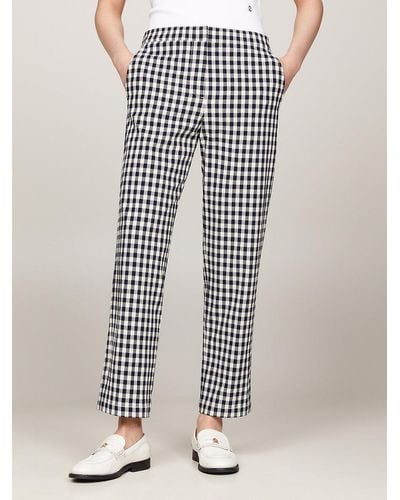Tommy Hilfiger Gingham Slim Fit Straight Trousers - Multicolour