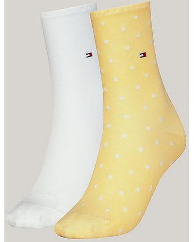Tommy Hilfiger Pack de 2 pares de calcetines con lunares - Amarillo