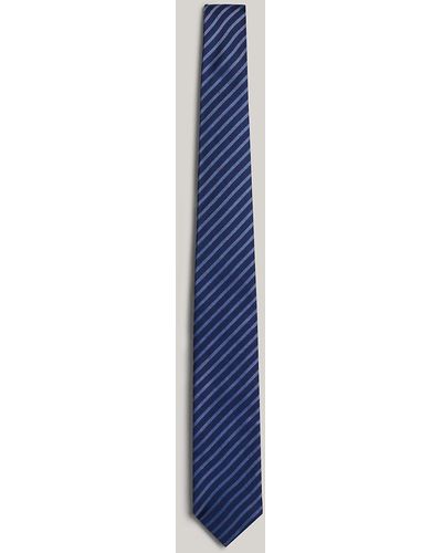 Tommy Hilfiger Stripe Woven Silk Tie - Blue
