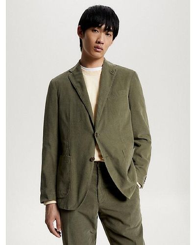 Tommy Hilfiger Corduroy Garment-dyed Slim Fit Blazer - Groen