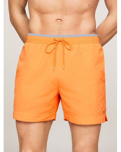 Tommy Hilfiger Th Essential Mid Length Drawstring Swim Shorts - Orange