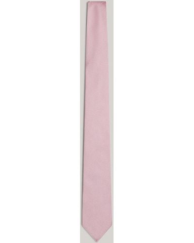 Tommy Hilfiger Pure Silk Woven Tie - Pink