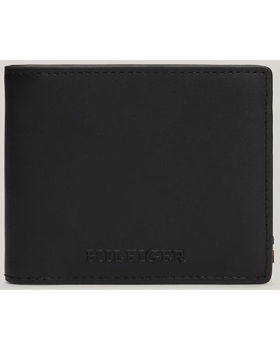 Tommy Hilfiger Hilfiger Monotype Small Leather Credit Card Wallet - Black