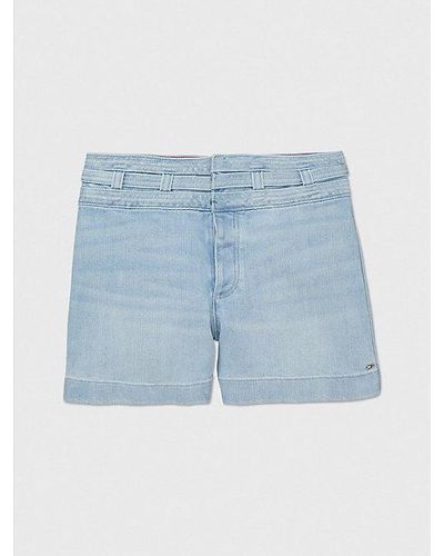 Tommy Hilfiger Adaptive Jeans-Shorts mit hohem Bund - Blau