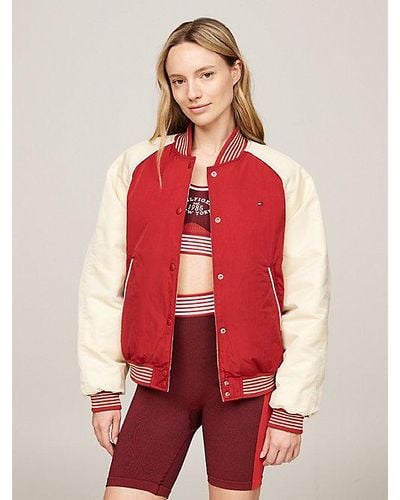 Tommy Hilfiger Sport Relaxed Fit Wende-Bomberjacke - Rot
