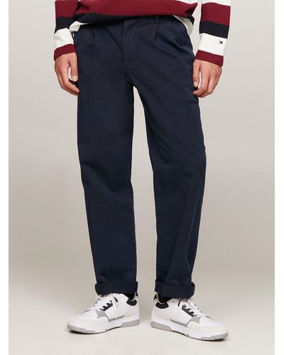 Tommy Hilfiger Archive Wide Fit Pleated Chinos - Blue
