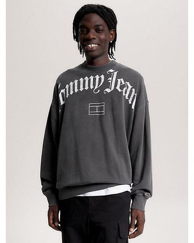 Tommy Hilfiger Relaxed Fit Sweatshirt mit Logo - Grau