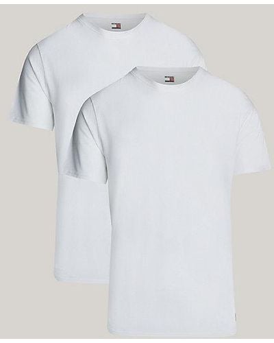 Tommy Hilfiger Pack de 2 camisetas Essential Heritage con parche - Blanco