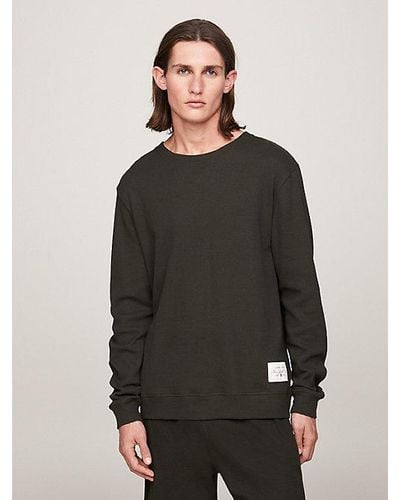 Tommy Hilfiger Essential Loungesweatshirt Met Wafelstructuur - Groen