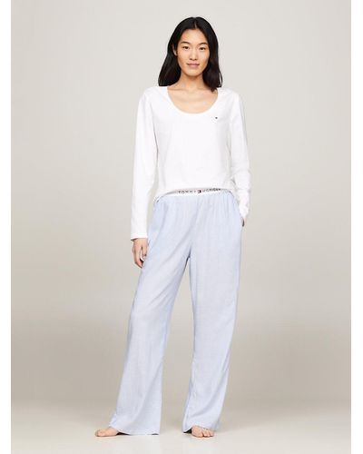 Tommy Hilfiger Pyjama TH Original avec T-shirt manches longues - Blanc