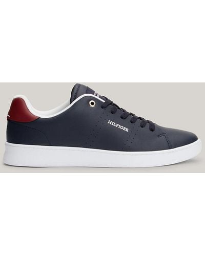 Tommy Hilfiger Contrast Heel Cupsole Court Trainers - Blue