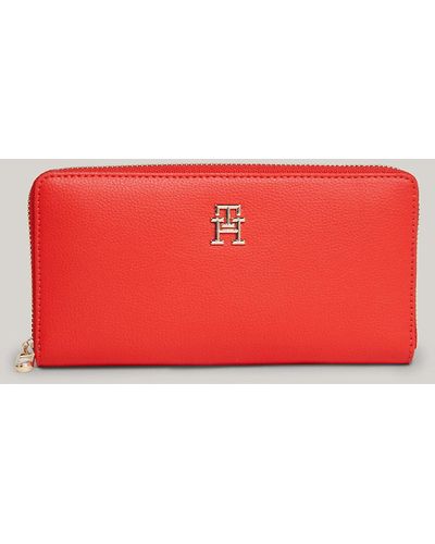 Tommy Hilfiger Essential Signature Large Zip-around Wallet - Red