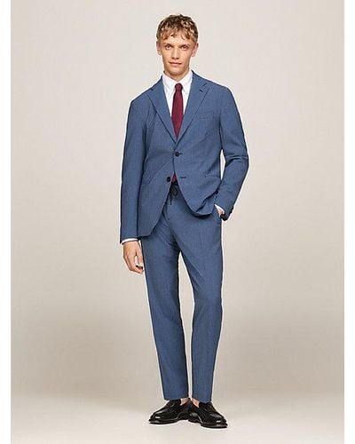 Tommy Hilfiger Zweiteiliger Slim Fit Anzug mit Nadelstreifen - Blau
